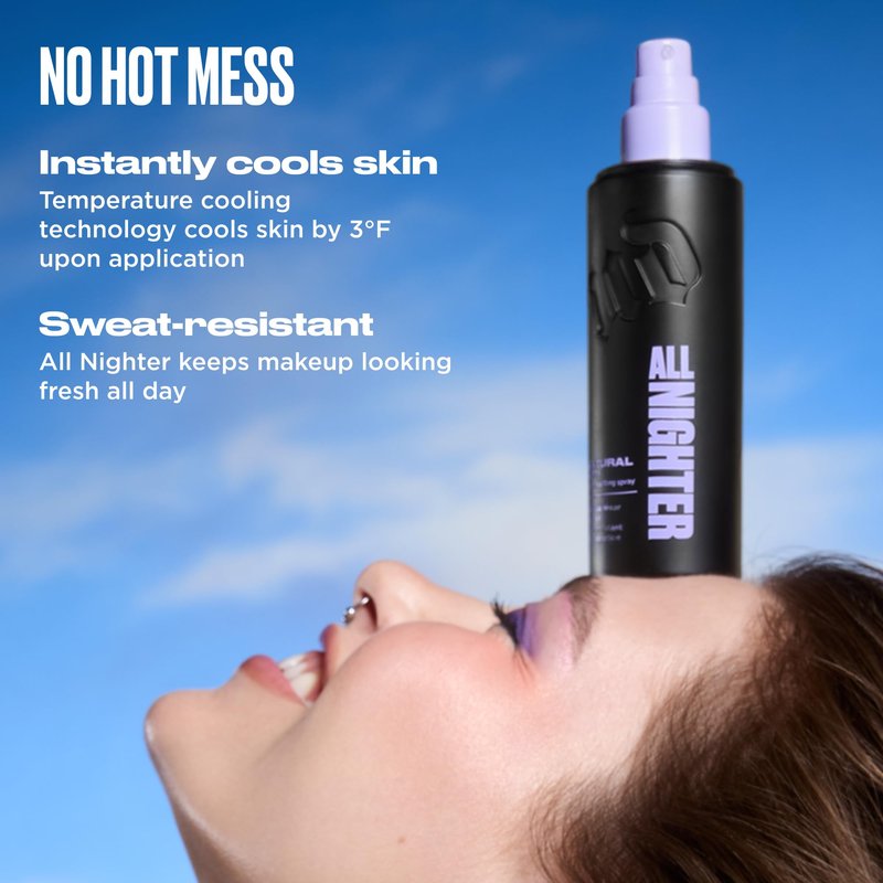 Urban Decay All Nighter Waterproof Makeup Setting Spray - Natural Finish, Up to 24HR Wear, Ultra-Fine Facial Mist, Hydrating Foundation Face Primer, Smudge-Proof, Transfer-Resistant - 4 fl oz