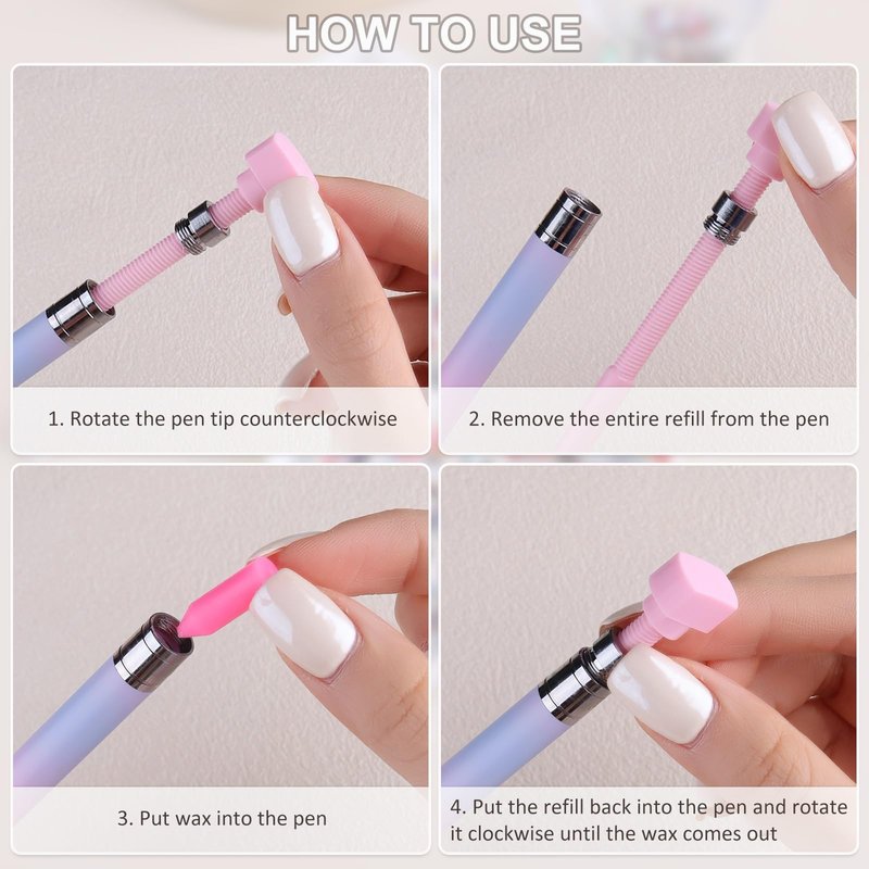 SUTOKAKA Rhinestone Picker Tool Kit for Diamond Painting Art, Refillable Wax Pen, 3Pcs Wax Refills with 5Pcs Gem Beads Rhinestone Trays Pick up Bedazzling Tools for DIY Craft