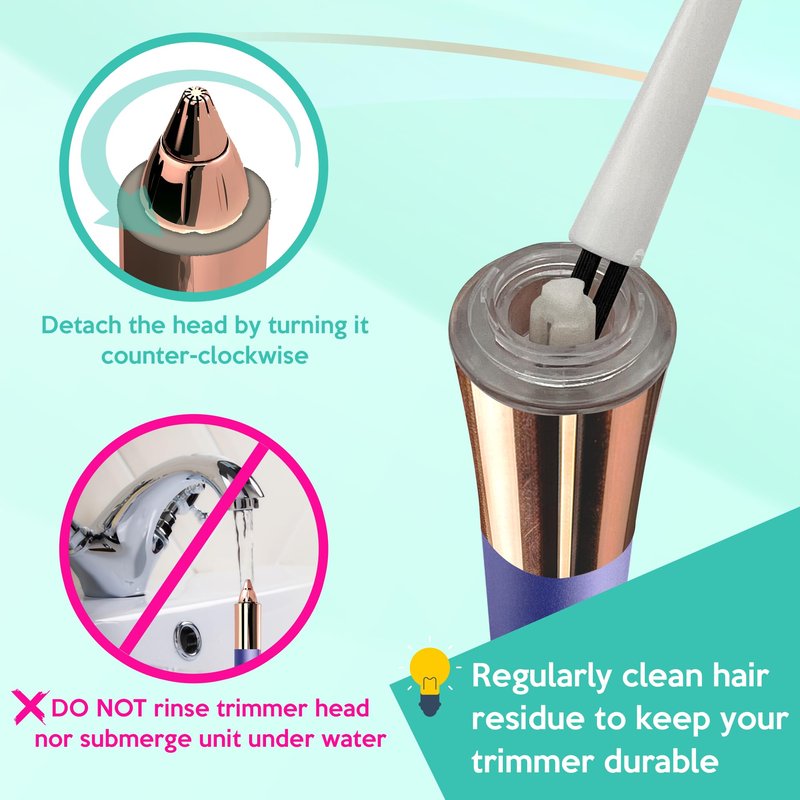 Nose Hair Trimmer for Women Men,Portable Eyebrow Trimmer with USB Rechargeable, Painless, Fast & Precise Flawless Remover & Epilator, 18K Gold-Plated, 360°Led Light Travel-Friendly Mini Trimmer