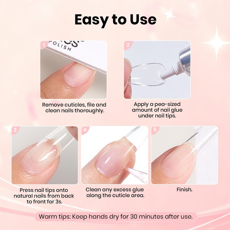 Beetles Super Strong Nail Glue for Press On Nails, No UV Light Needed, 2Pcs 10g Quick Drying Semi Solid Nail Glue, Strong Hold for False & Acrylic Nails