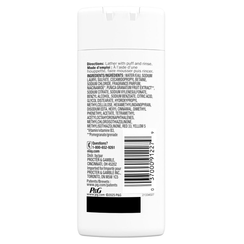 Olay Body Wash for Women, Fresh Radiance, Refreshing & Renewing, Made with Plant Based Cleansers, B3 Botanical Complex, For All Skin Types, Strawberry & Mint Scent, 3.0 fl oz (Pack of 24)