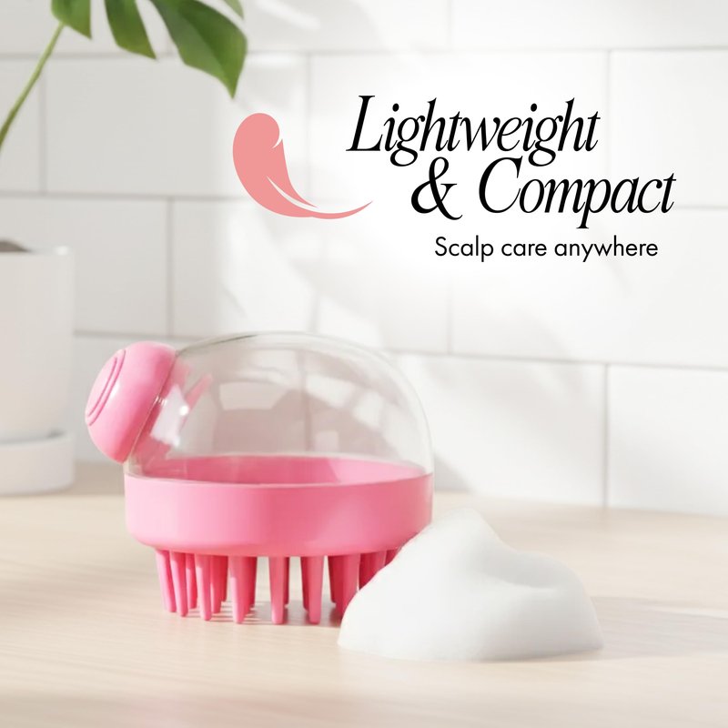 Spa Savvy Scalp Massager, Handheld Head and Temple Scrubber Brush for Hair Stimulation