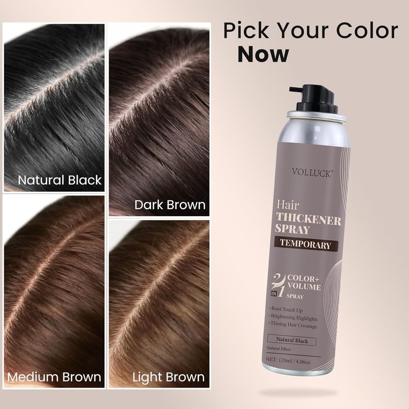 Root Touch Up Hair Color Spray - Temporary Gray Coverage | Ammonia-Free, Quick Drying, Water-Resistant, Black