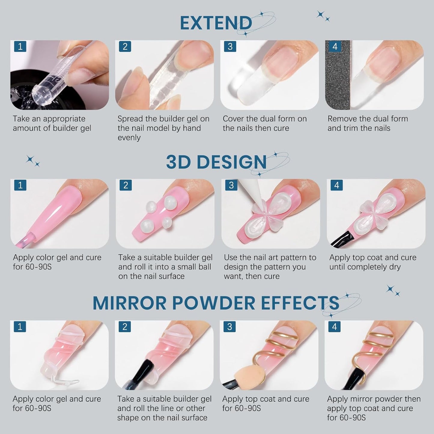 Skiennix Nail Extension Gel - 3D Hard Gel for Art & Sculpture | Pearl White Color for DIY Manicure