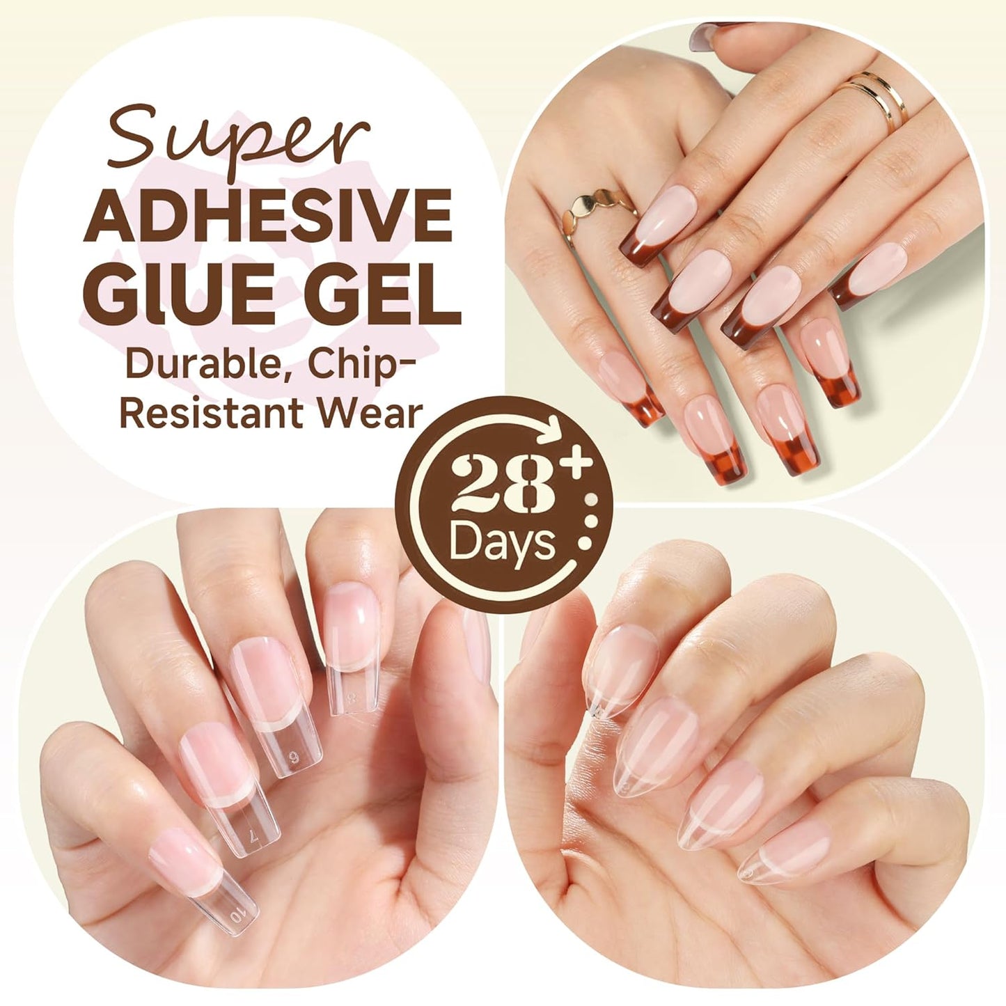 UNA GELLA 6 in 1 Gel Nail Glue - Long-Lasting Clear Acrylic Nail Adhesive, 15ml, Super Strong Brush