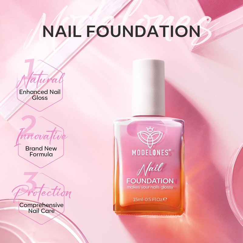 modelones Nail Strengthener Jelly Purple Pink Nail Repair for Damaged Nails Strengthening Polish 15ml Nail Growth and Strengthener Natural Concealer Foundation Nail Care Gifts for Women