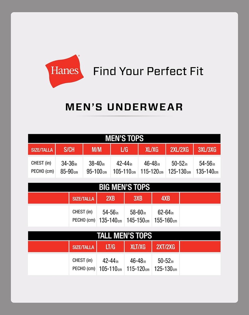Hanes Men's Undershirts - Stay-Tucked Soft Cotton Comfort | White, Black & Assorted Multipacks