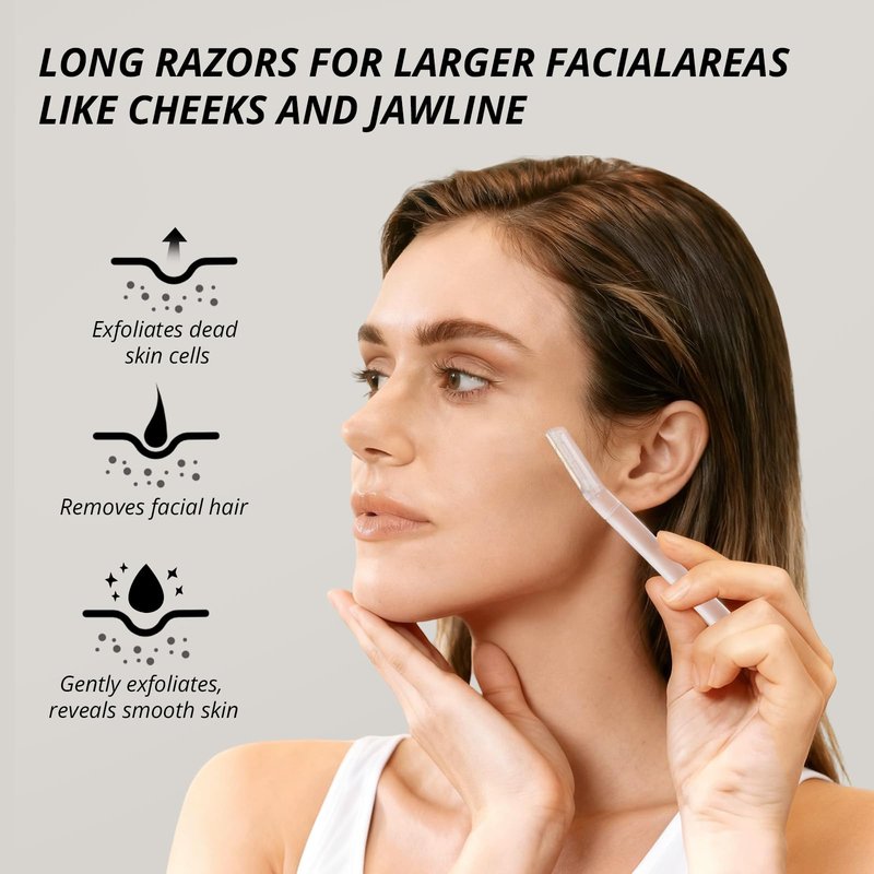 Mistfree Dermaplane Razor for Women Face, 10PCS Eyebrow Razors, Dermaplaning Tool with Storage Case, Professional Face Razors for Peach Fuzz Removal, Eyebrow Shaping, Smooth Skin & Gentle Exfoliation