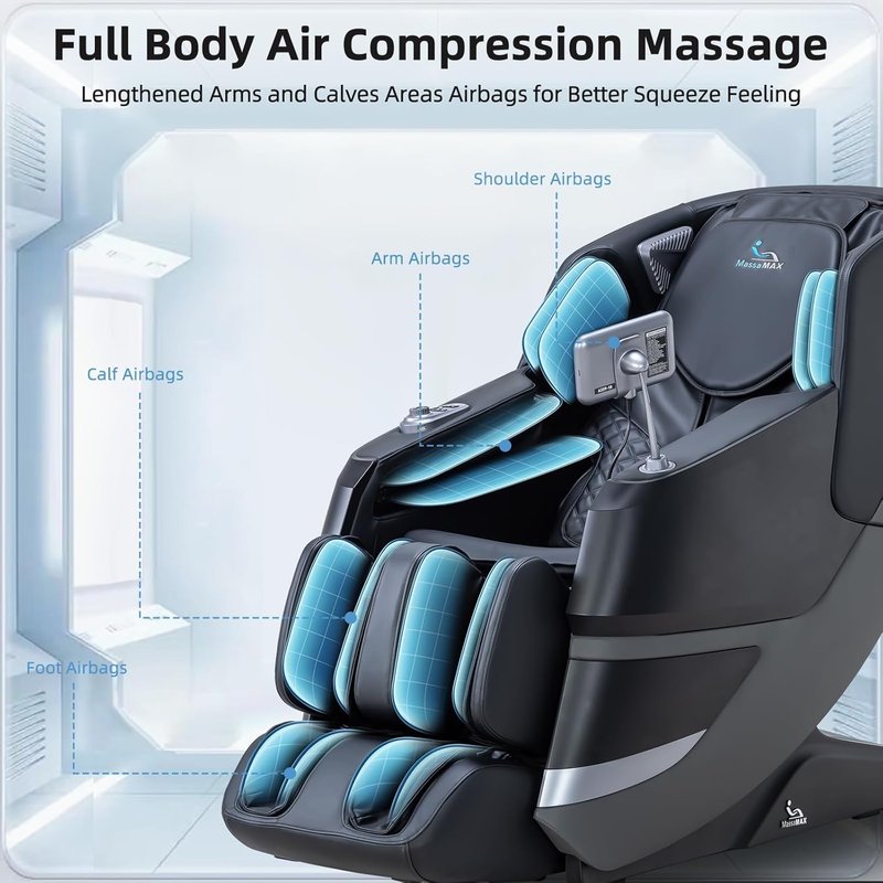MassaMAX 2026 4D Massage Chair - Full Body Recliner with AI Voice Control & 27 Auto Modes | Zero Gravity & Heating Features