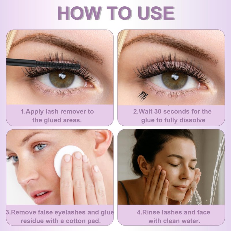 Molly Magic Lash Bond and Seal and Remover kit,Waterproof for Lash Clusters, 150H Super Hold, Long-Lasting extention and Non-Irritating Eyelash Glue for DIY at Home.