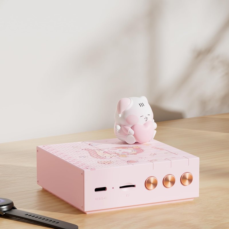 YLFASHION ICARER Wireless Small Speaker, Kawaii Animal Bluetooth Speaker with 20H Playtime & TF Card, Rotating Dancing Doll Music Box, Novelty Decor, Birthday Gifts for Kids Teen Girls