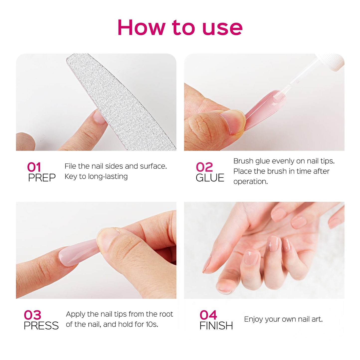 TIPHULAN 7ml Brush On Nail Glue for Press On, Acrylic Nails - Super Strong, Durable & Long-Lasting, Mess Free, Travel Friendly, 0.23 oz