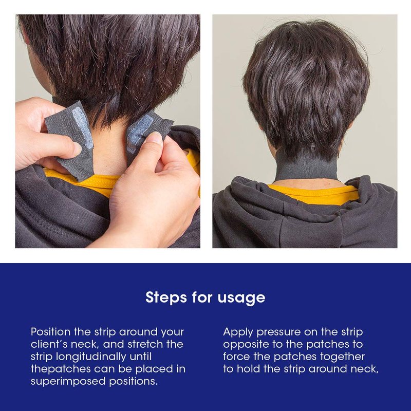 Disposable Paper Barber Neck Strips - 5 Rolls 500 Strips Black Professional Stretchy Paper Neck Band for Salon Haircut Styling