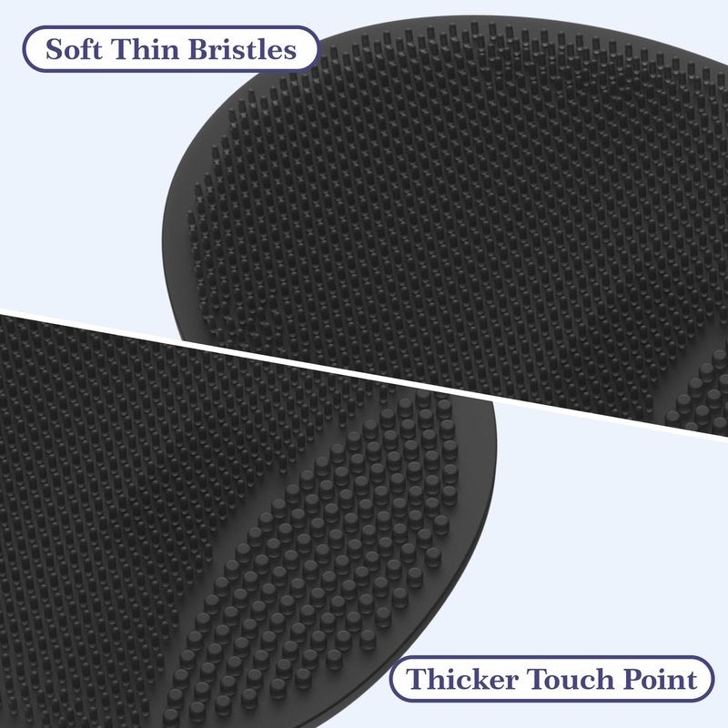 Manmihealth Silicone Back Scrubber & Soft Bath Glove, Silicone Scalp Massager Set 5 PCS, Super-Exfoliating Body Scrubber Shower Brush & Shampoo Brush Combination, with 2 Free Hooks (Style 2 Black)