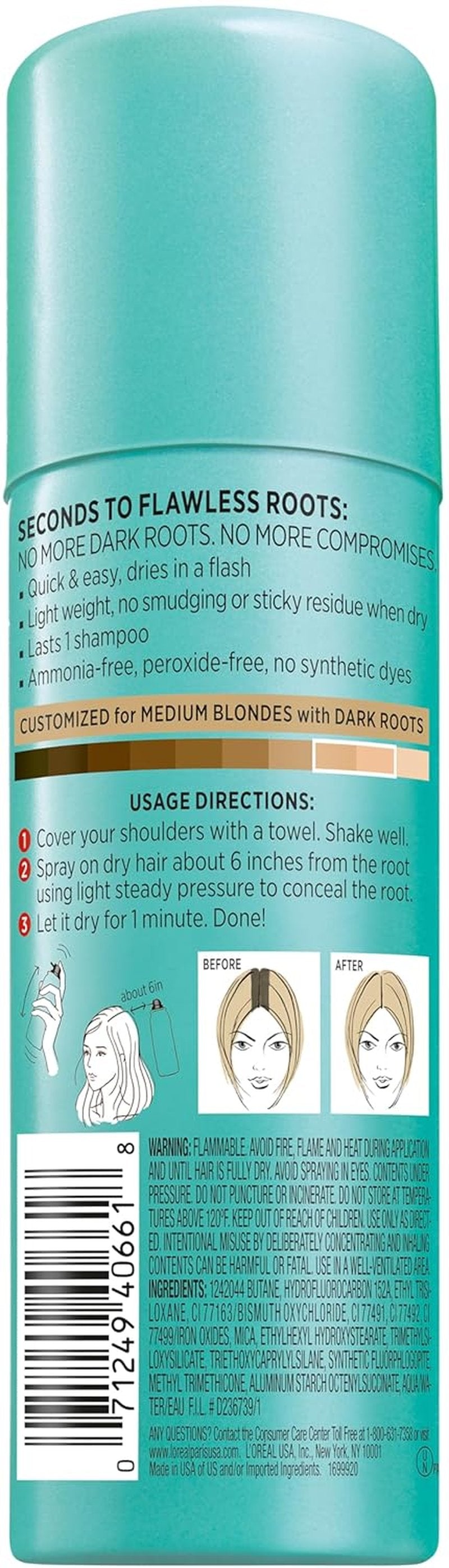 L'Oreal Paris Magic Root Cover Up Spray - Ammonia & Peroxide Free for Blondes | 2 fl. oz.