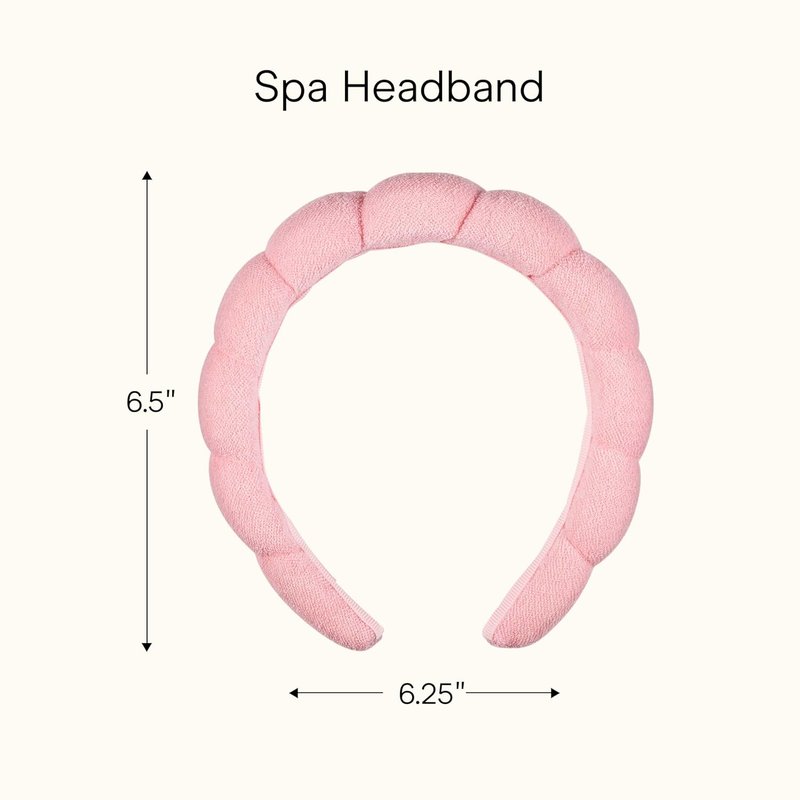 Conair Spa Makeup & Face Washing Headband - Ultra-Absorbent Microfiber | Soft Pink Bubble Design, No-Squeeze Comfort