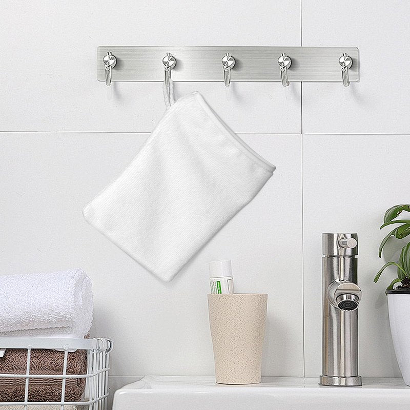 PHOGARY Microfiber Face Cloths, 6"x8" Fast Drying Bath Mitts Washcloth, Super Absorbent Soft Lightweight Towel Body Facial Cloths Small Wash Mitt for Travel Showering Washing Face, 6 Pack, White