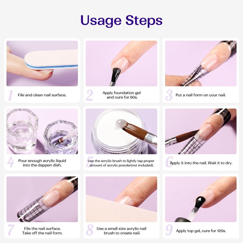 VANSISOS Professional Acrylic Nail Liquid: 8fl.oz Acrylic Liquid for Acrylic Powders Non-Yellowing for MMA-Free DIY Home Nail Salon Use
