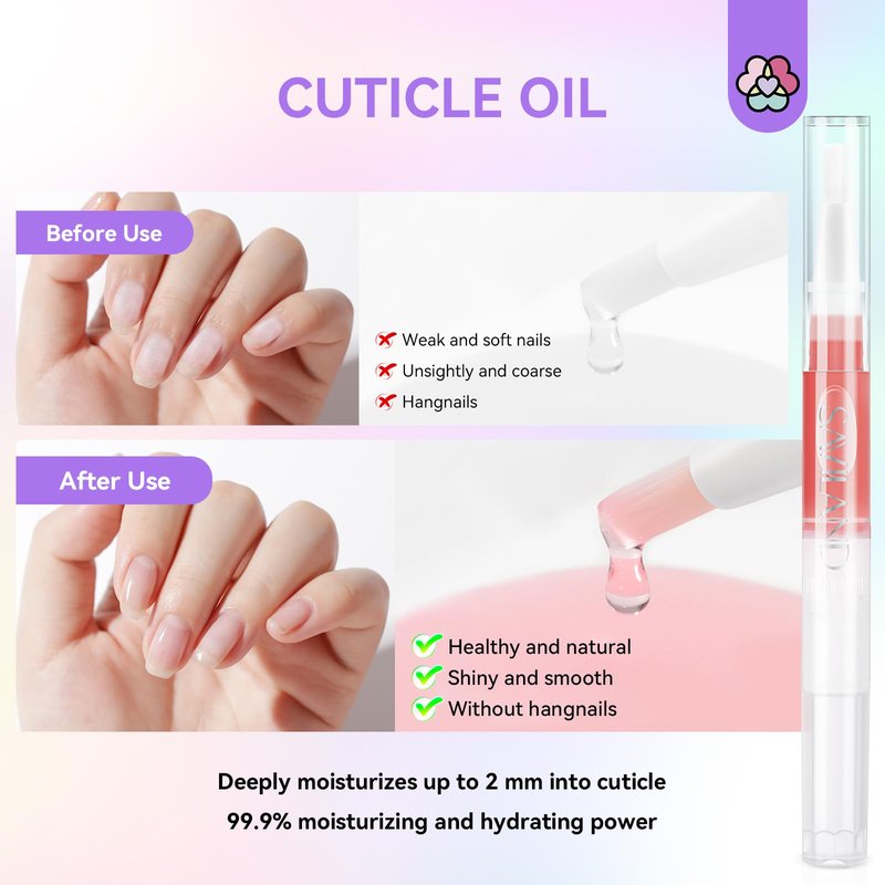 SAVILAND Acrylic Nail Kit for Beginners: Clear Nudes Pink Acrylic Powder and Liquid Set with #12 Acrylic Nail Brush Cuticle Oil Pen Forms Tools Extension Nail Kit with Everything Home DIY