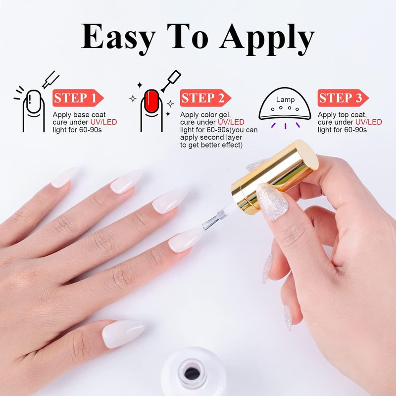 Light Pink Jelly Gel Nail Polish - Milky Pink Sheer Translucent UV Gel for Nail Art | 10ML Soak Off