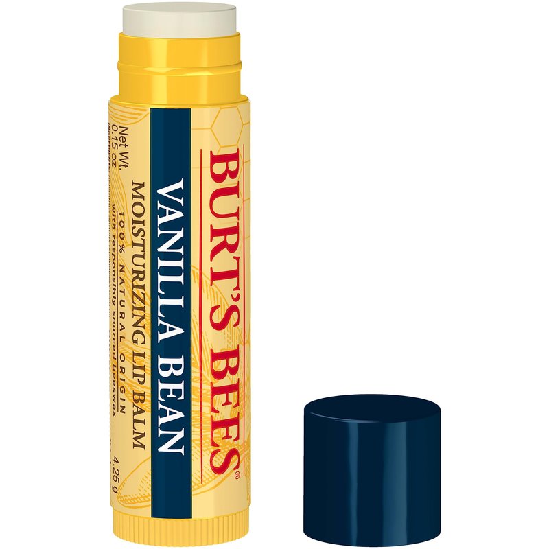 Burt's Bees Lip Balm, Vanilla Bean, Lip Moisturizer With Responsibly Sourced Beeswax, Tint-Free, Natural Conditioning Treatment, 1 Tube, 0.15 oz.