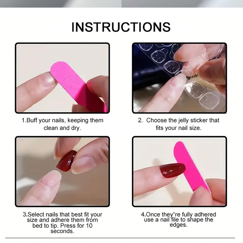 192 Pcs Short Square Press on Nails, Acrylic Full Cover Fake Nails with 8 Pink Glitter Designs, Sparkling Reusable Glossy Nail Tips