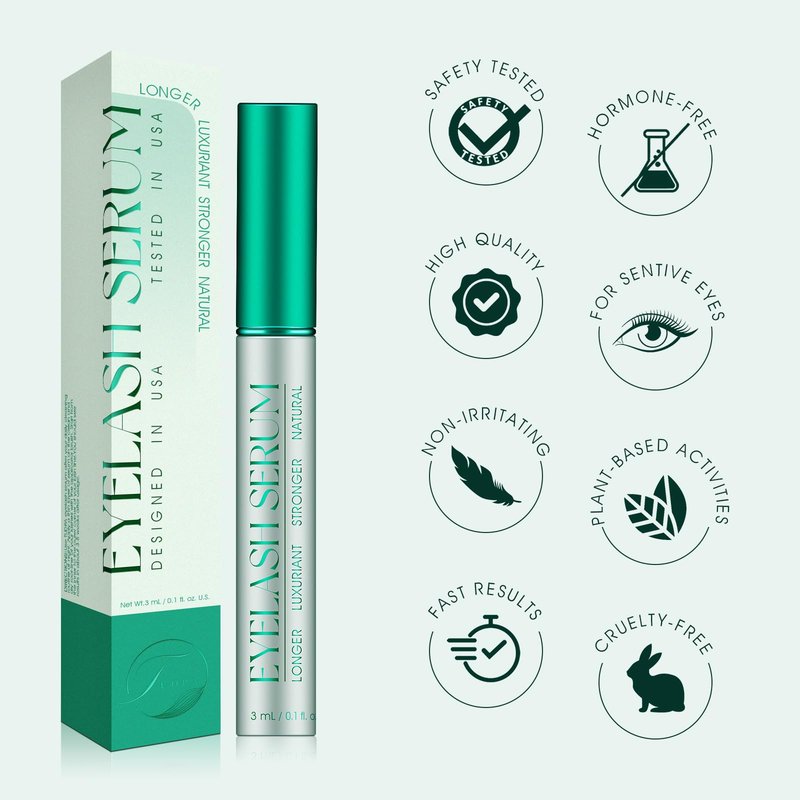 TUDPA Vegan Lash Serum for Enhanced Length & Density, Strengthens and Conditions, Gentle Formula for Sensitive Eyes, 3mL (2-Month Supply)