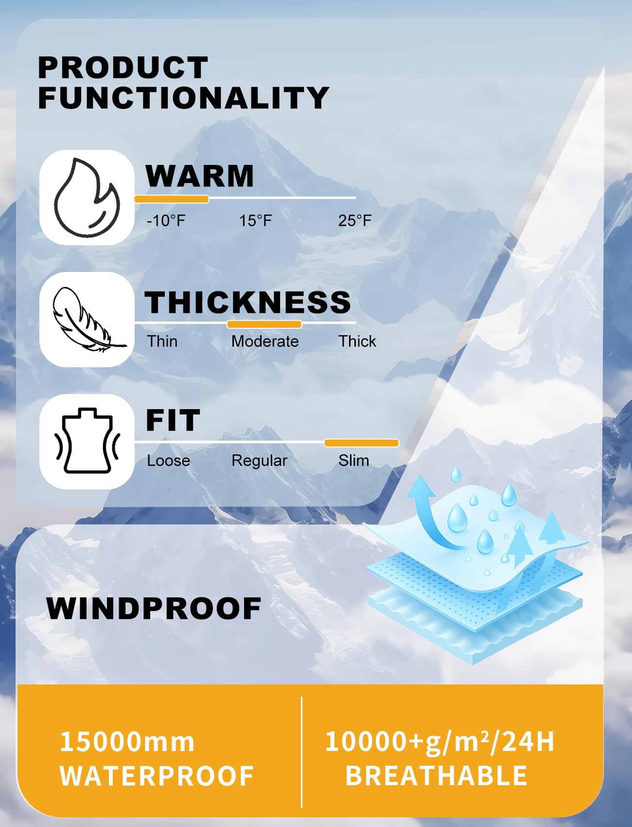 GSOU SNOW Women's Ski Jacket Snowboard Warm Winter Short Slim Snow Coat Jacket Mountain Windproof Waterproof Insulated Hooded