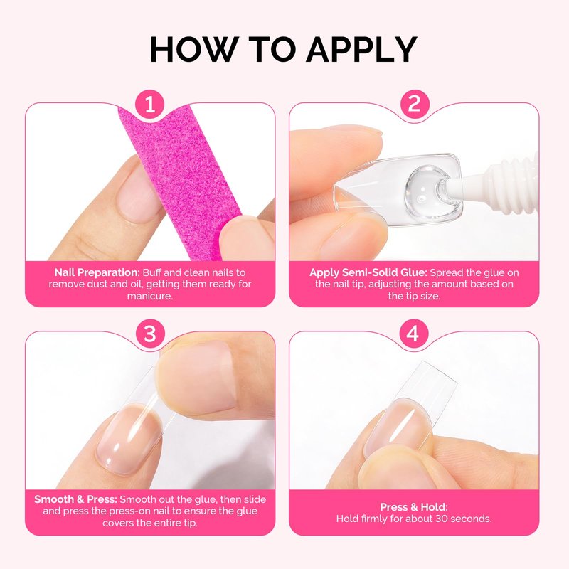 MelodySusie Super Strong Nail Glue, Semi Solid Nail Glue Press On Nails, Quick Drying, No UV Lamp Needed, Long Lasting, Nail Glues DIY Home Salon Manicure 15ml