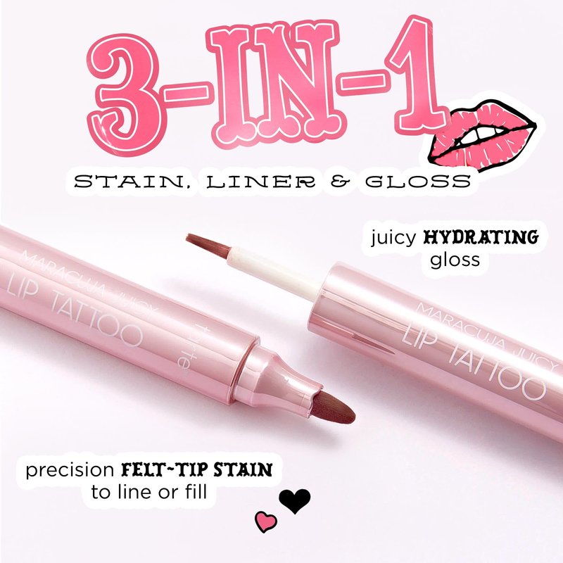 tarte maracuja juicy lip tattoo – Transfer Proof Lip Stain Tint & Nourishing Gloss Combo, 2 in 1 Lipgloss Makeup with Hyaluronic Acid and Vitamin E, Vegan & Cruelty-Free, full size, lotus