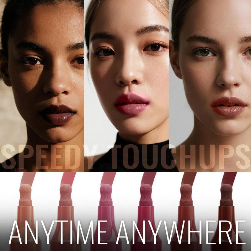 okgkaiau 4 Colors Lip Liner Pen Set - Matte Liquid Lip Stain & Contour Marker, Highly Pigmented Long-Lasting Waterproof, Multi-Use Lip Tint, Best Makeup Gift for Women & Girls(4-Pack-#02+03+04+06)
