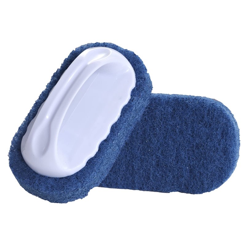 Scouring Pad Brush kit 4 Pieces, Cleaning Brush with Handle, Dish Scrub Brush, Bathroom Brush, Sink Scrub Brush