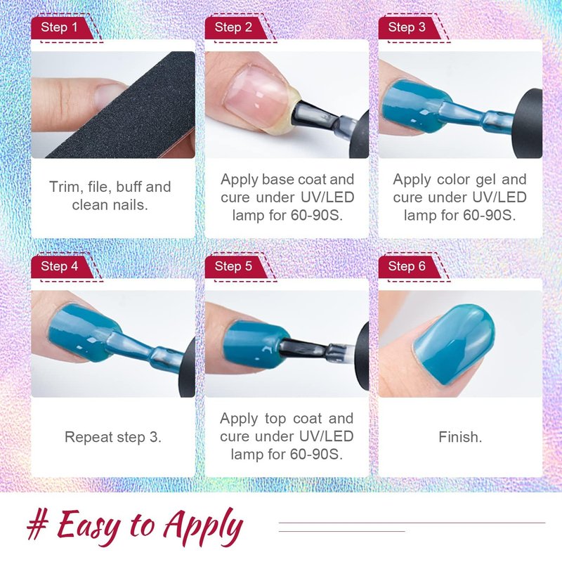 JODSONE Gel Nail Polish Starter Kit - 60 Colors, UV Light, No Wipe Base & Top Coat | Easy Application
