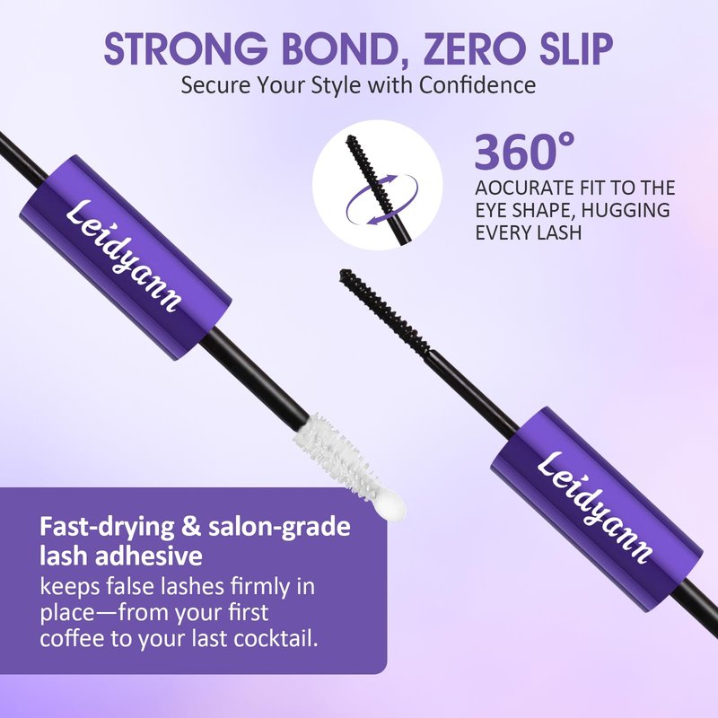 Eyelash Glue Lash Bond & Seal, 2-in-1 Adhesive for Lash Clusters & DIY Eyelash Extensions, 72H Waterproof Strong Hold, Quick Dry, Smudge-Proof, Gentle Non-Irritating Formula