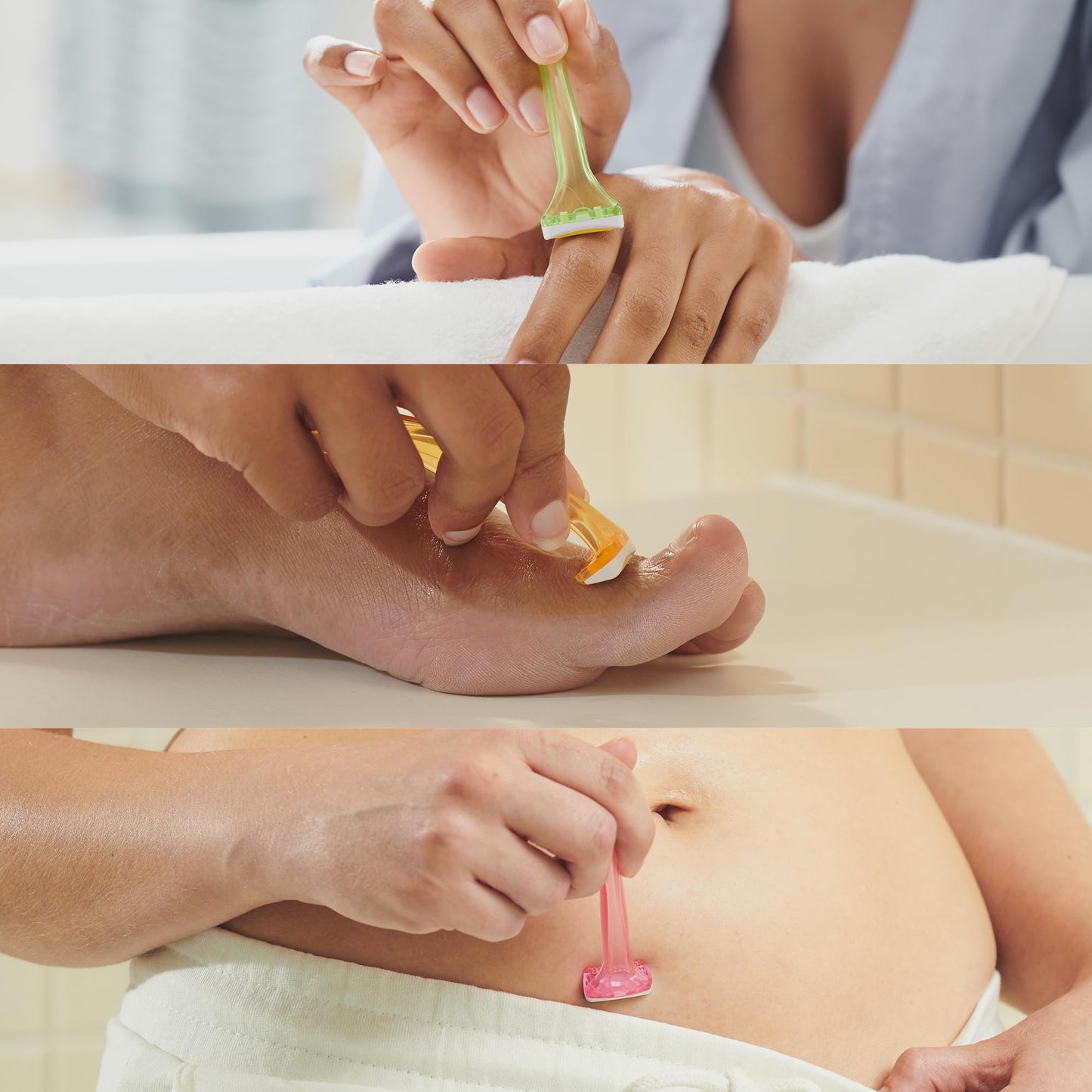 Tinkle Bikini Trimmer | 1 Pack of 3 Disposable Razors | Moisture Strip for Sensitive Area Shaving | Spa Day Kit | Ideal Beauty Gift Set