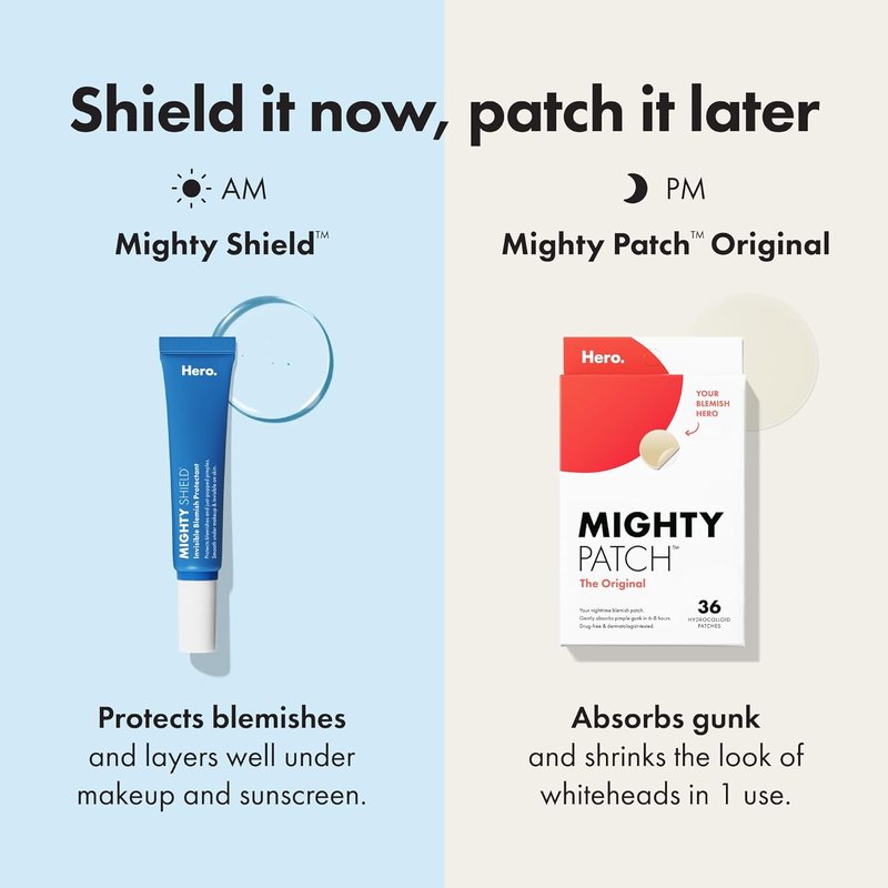 HERO COSMETICS Mighty Shield™ Liquid Patch - Invisible Blemish Protectant for Fast-Drying Pimple Care | 6 Patches