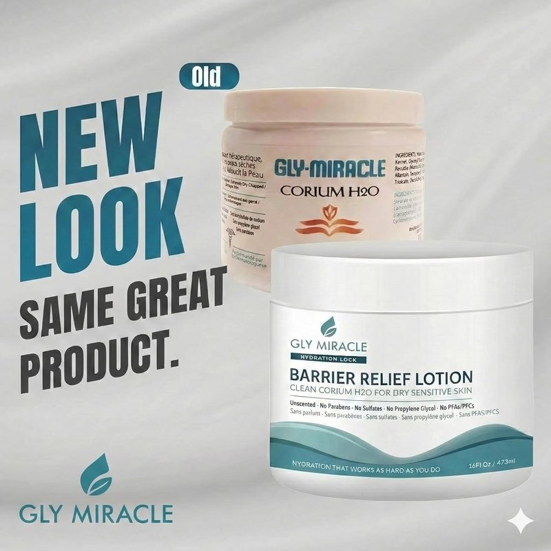 GLY MIRACLE Barrier Relief Clean Corium H2O Moisture Lotion, Professional-Strength Glycerin Hydration for Severely Dry, Cracked, Sensitive Skin, Fragrance-Free, Non-Greasy, 16 oz Jar