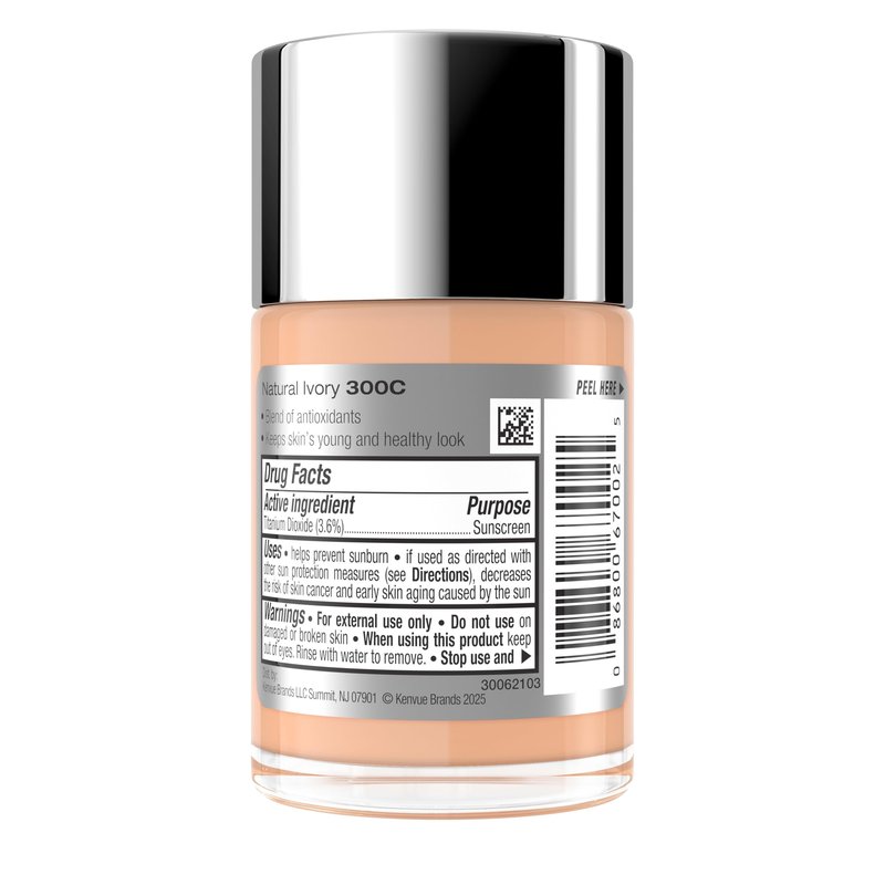 Neutrogena Healthy Skin Liquid Foundation Makeup with Broad Spectrum SPF 20 Sunscreen, Lightweight, Medium Coverage Makeup with Sunscreen and Pro-Vitamin B5, Natural Ivory 20, 1 fl. oz