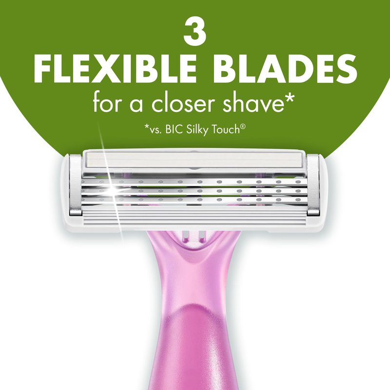 BIC Soleil 3 Escape Scented Women's Disposable Razors, 3 Blades, Comfortable Shave, Rose and Magnolia Scented Handle Shaving Razors for Women, 8 Count