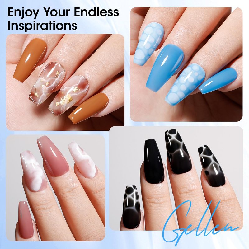 GELLEN 20ML Blooming Gel, Hema Free Blooming Gel Nail Polish, Soak off Clear UV LED Blossom Nail Gel for Spreading Effect, Marble Watercolor Floral Nail Art Design, DIY Manicure Gift for Women