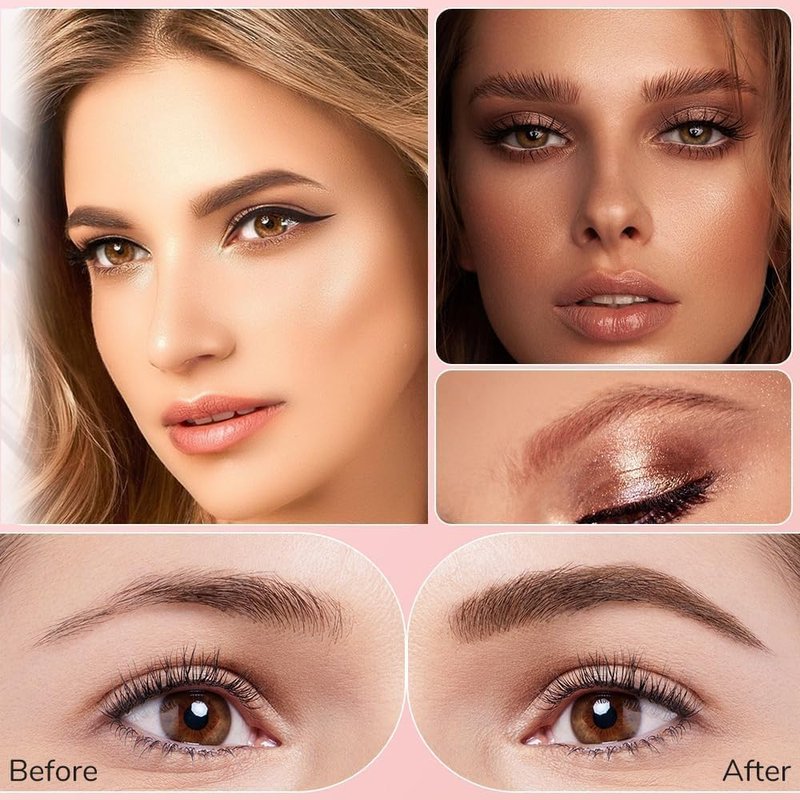 Waterproof Eyebrow Pen, 3D Microblading Eyebrow Pencil, Waterproof Eye Brow Pen with 4 Tip, Long-Lasting Smudge-Proof & Natural Eyebrow Definer for All-Day Wear (Dark Brown)
