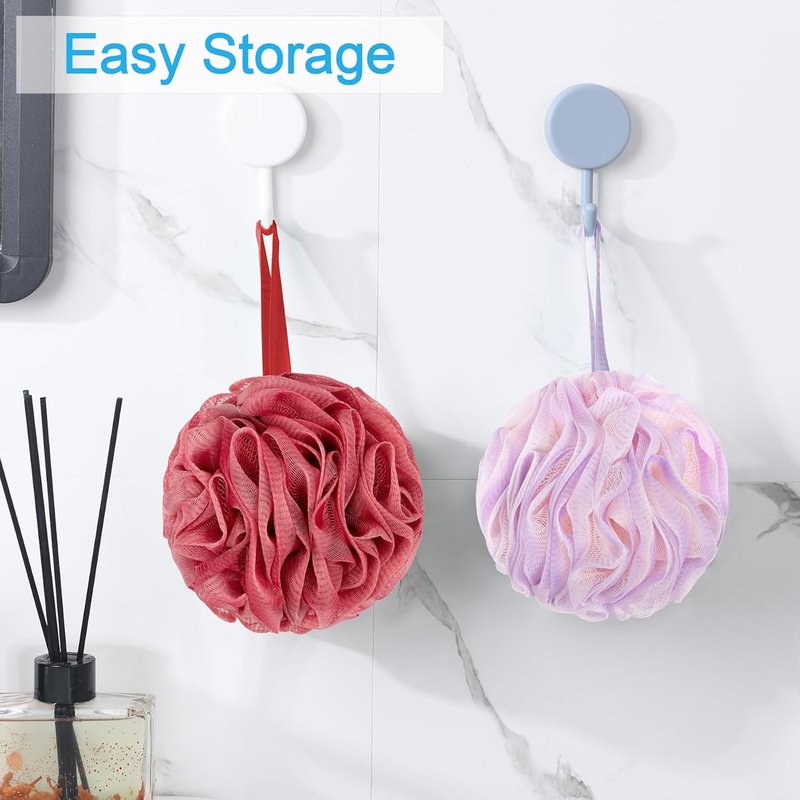 AmazerBath Loofah Sponge Set of 4 | Exfoliating Body Scrubber in Sunset Berry Colors - 60g Each