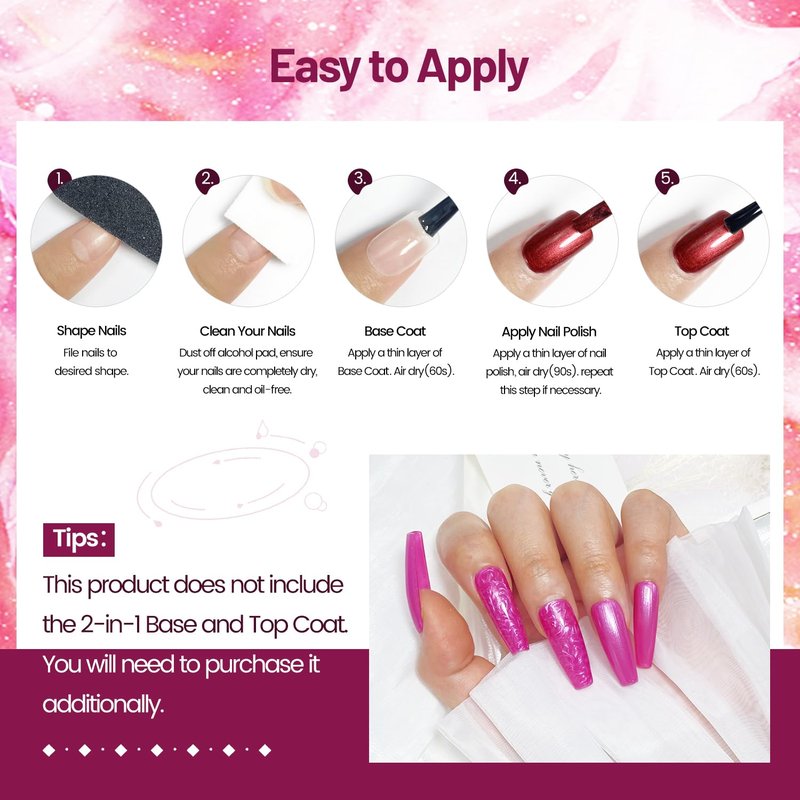 OpenLive 10ml 6 Colors Red Glitter Nail Polish Set Glitter Rose Red Pink Deep Purple Series Nail Polish Gifts for Women