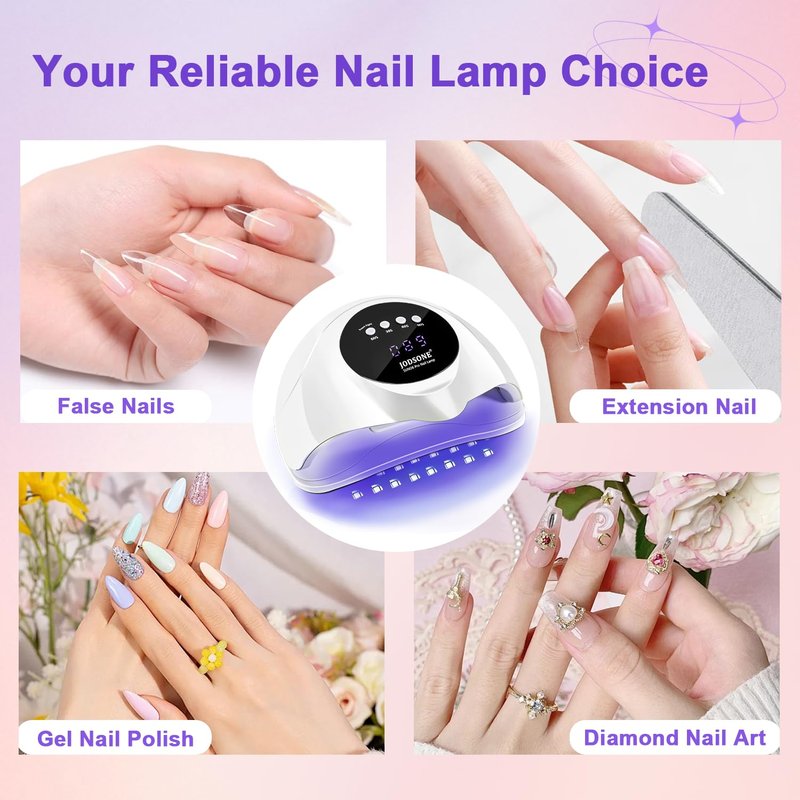 JODSONE U V LED Nail Lamp,2-in-1 Design for Nail Tip and Gel Nails Polish Fast Curing with 4 Timer Smart Sensor