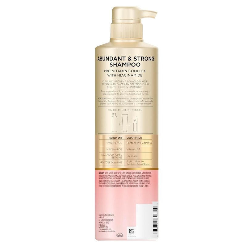 Pantene Abundant & Strong Shampoo - Strengthens Hair Roots | 13.5 oz