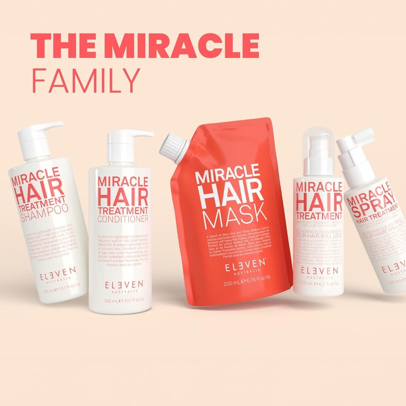 ELEVEN AUSTRALIA Miracle Leave-In Conditioner - Frizz Control & Heat Protection for Curly & Straight Hair | 4.2 Fl Oz