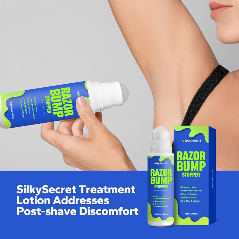 SilkySecret Ingrown Hair Treatment - Razor Burn Relief Lotion for Men & Women | 3.38 Fl Oz