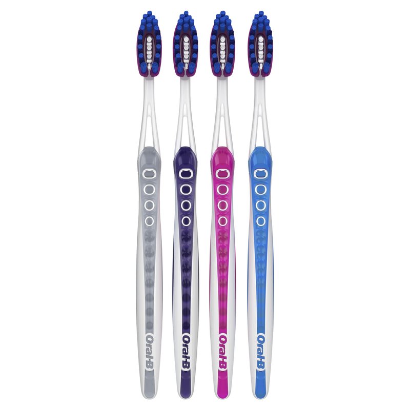 Oral-B 3D White Deep Stain Remover toothbrushes, 4 Count Toothbrush Soft, Removes 90% of Surface Stains, whitens Teeth, deep Reach, removes Plaque and Stains Tooth Brush