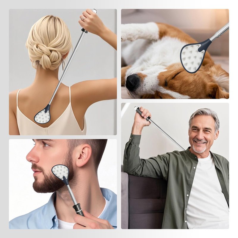 iunxkmi Back Scratcher for Adults 23.5 inches | Back Itch Relieve | Extendable Scratcher for Men Women Portable and Lightweight Black