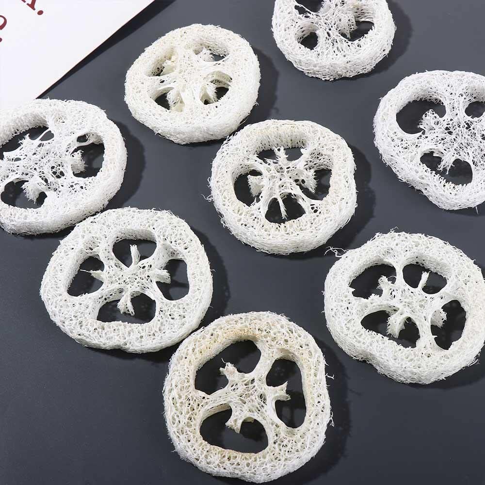 Leadigol 50 Pieces Loofah Sponge,2 inch, Small Natural Loofah Slices,Natural Loofah Sponges, Soap Making Tools,Loofah Sponge Scrubber,Soap Saver Pads Soap Holder